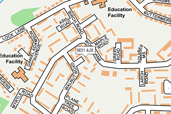 M31 4JX map - OS OpenMap – Local (Ordnance Survey)