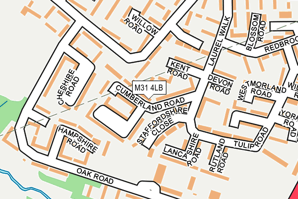 M31 4LB map - OS OpenMap – Local (Ordnance Survey)