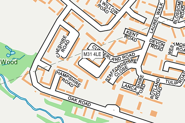 M31 4LE map - OS OpenMap – Local (Ordnance Survey)