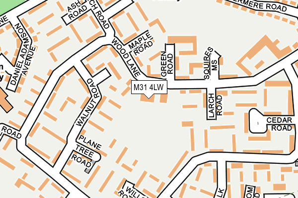 M31 4LW map - OS OpenMap – Local (Ordnance Survey)