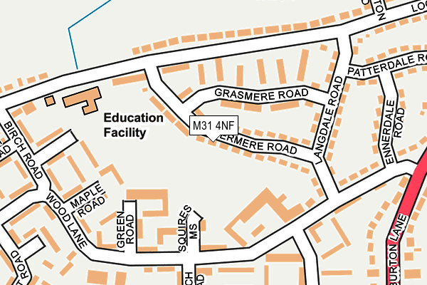 M31 4NF map - OS OpenMap – Local (Ordnance Survey)