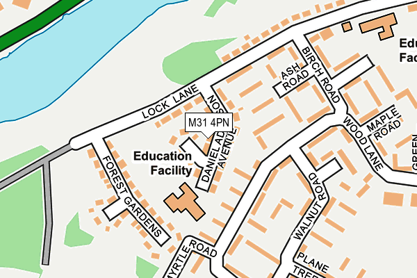 M31 4PN map - OS OpenMap – Local (Ordnance Survey)