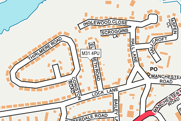 M31 4PU map - OS OpenMap – Local (Ordnance Survey)