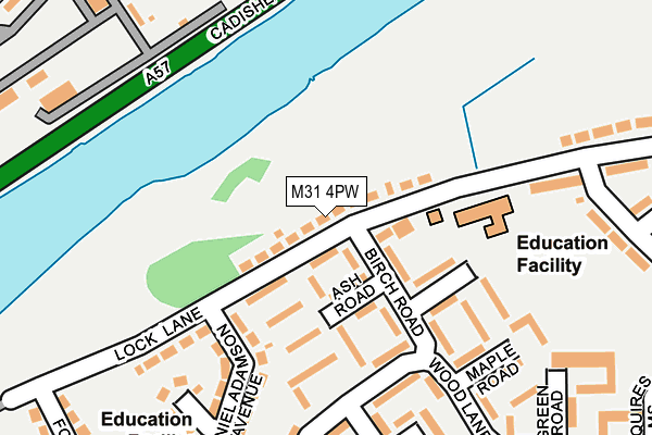 M31 4PW map - OS OpenMap – Local (Ordnance Survey)