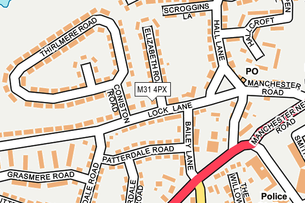 M31 4PX map - OS OpenMap – Local (Ordnance Survey)