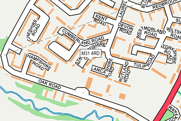 M31 4RD map - OS OpenMap – Local (Ordnance Survey)