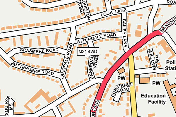 M31 4WD map - OS OpenMap – Local (Ordnance Survey)