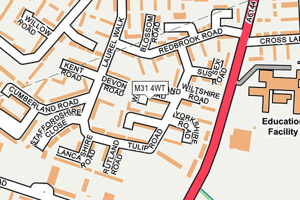 M31 4WT map - OS OpenMap – Local (Ordnance Survey)