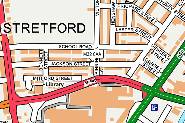 M32 0AA map - OS OpenMap – Local (Ordnance Survey)