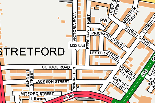 M32 0AB map - OS OpenMap – Local (Ordnance Survey)