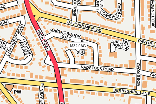 M32 0AG map - OS OpenMap – Local (Ordnance Survey)