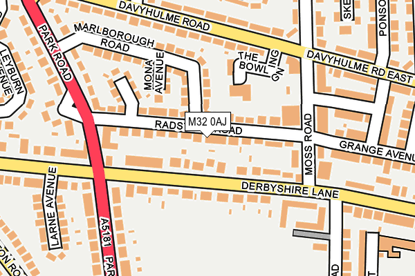 M32 0AJ map - OS OpenMap – Local (Ordnance Survey)