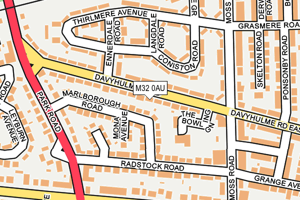 M32 0AU map - OS OpenMap – Local (Ordnance Survey)