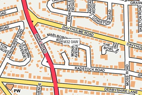 M32 0AW map - OS OpenMap – Local (Ordnance Survey)