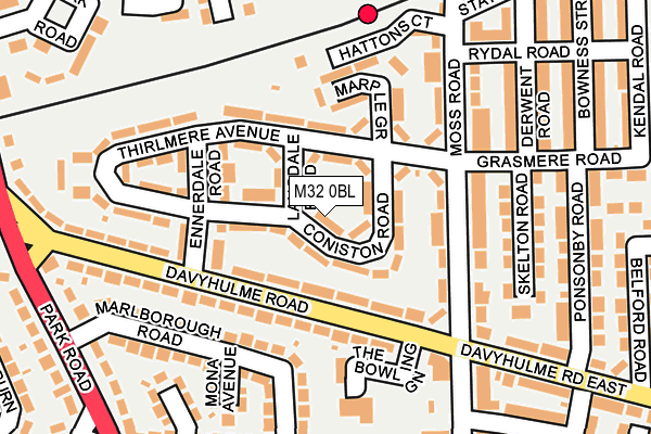 M32 0BL map - OS OpenMap – Local (Ordnance Survey)