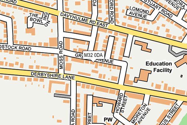 M32 0DA map - OS OpenMap – Local (Ordnance Survey)