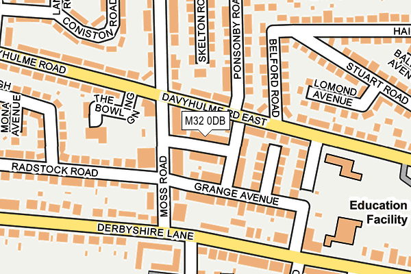 M32 0DB map - OS OpenMap – Local (Ordnance Survey)