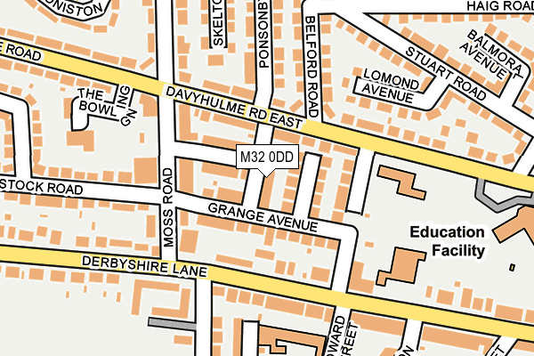 M32 0DD map - OS OpenMap – Local (Ordnance Survey)