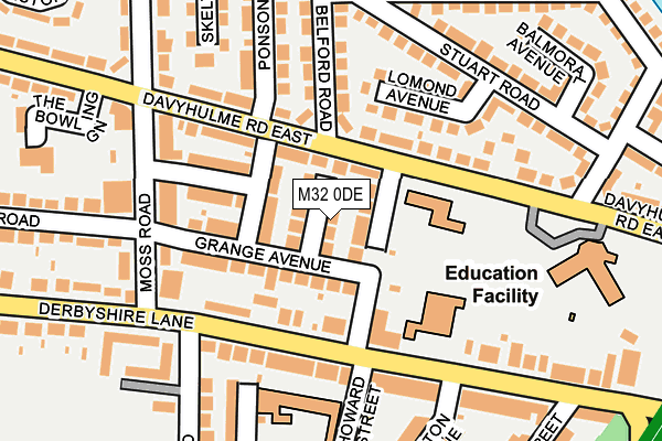 M32 0DE map - OS OpenMap – Local (Ordnance Survey)