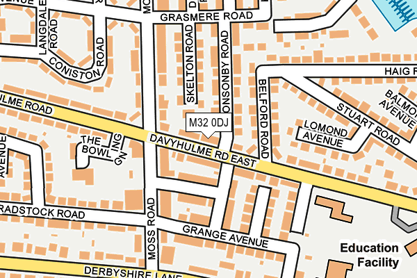 M32 0DJ map - OS OpenMap – Local (Ordnance Survey)