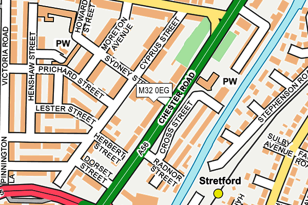 M32 0EG map - OS OpenMap – Local (Ordnance Survey)