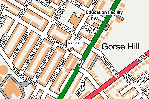 M32 0EJ map - OS OpenMap – Local (Ordnance Survey)