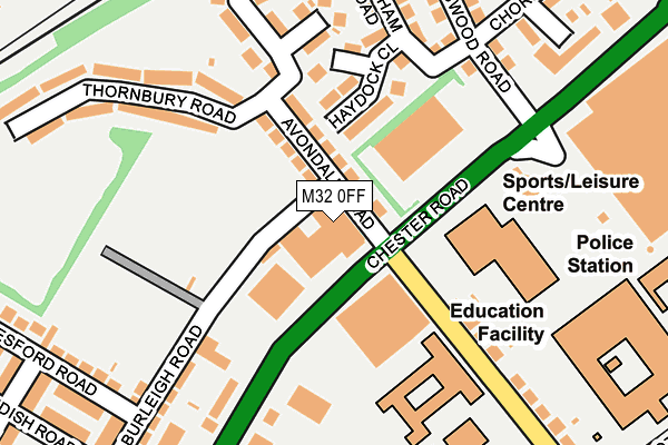 M32 0FF map - OS OpenMap – Local (Ordnance Survey)