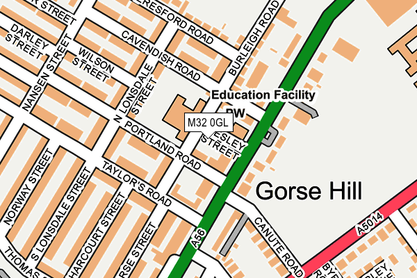 M32 0GL map - OS OpenMap – Local (Ordnance Survey)