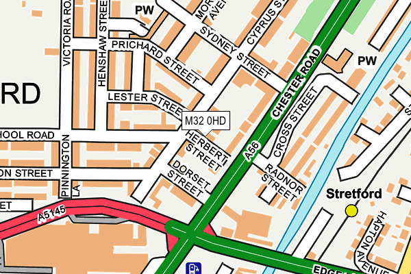 M32 0HD map - OS OpenMap – Local (Ordnance Survey)