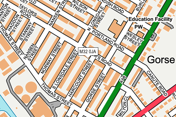 M32 0JA map - OS OpenMap – Local (Ordnance Survey)