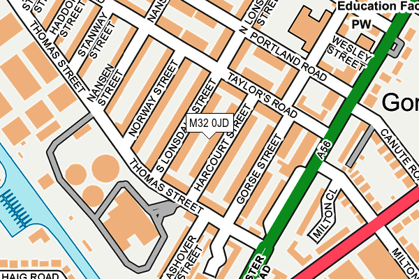 M32 0JD map - OS OpenMap – Local (Ordnance Survey)