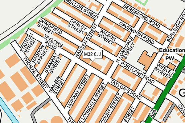 M32 0JJ map - OS OpenMap – Local (Ordnance Survey)