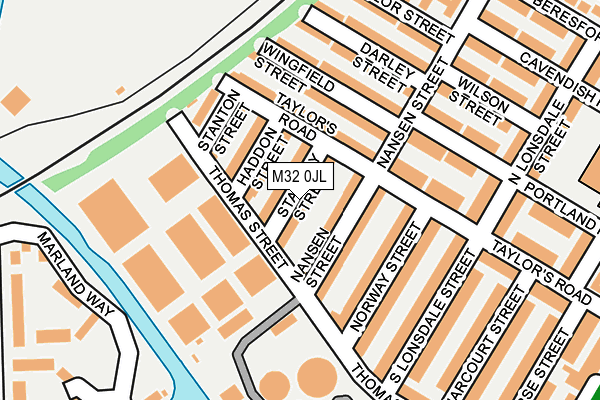 M32 0JL map - OS OpenMap – Local (Ordnance Survey)