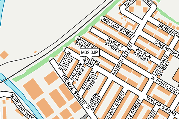 M32 0JP map - OS OpenMap – Local (Ordnance Survey)