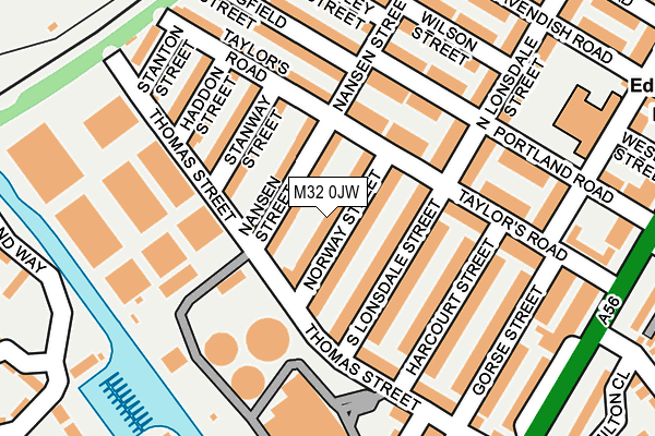 M32 0JW map - OS OpenMap – Local (Ordnance Survey)