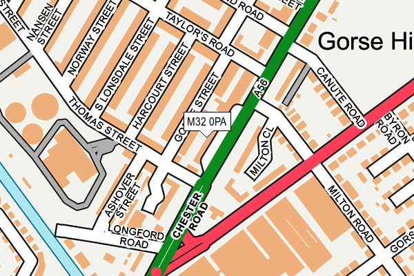 M32 0PA map - OS OpenMap – Local (Ordnance Survey)