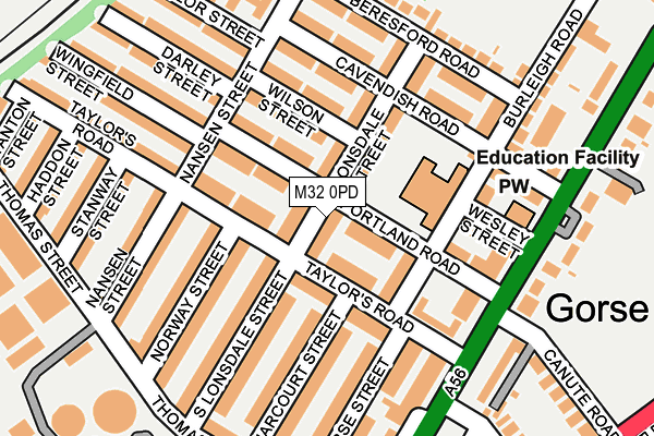 M32 0PD map - OS OpenMap – Local (Ordnance Survey)