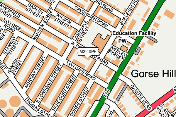 M32 0PE map - OS OpenMap – Local (Ordnance Survey)