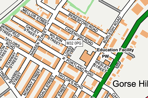 M32 0PG map - OS OpenMap – Local (Ordnance Survey)