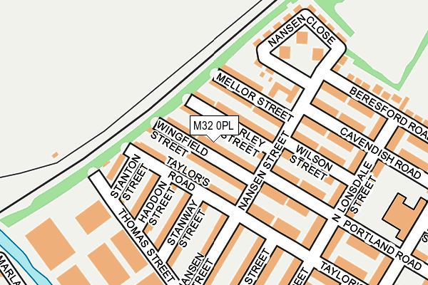 M32 0PL map - OS OpenMap – Local (Ordnance Survey)