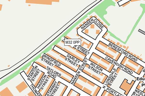 M32 0PP map - OS OpenMap – Local (Ordnance Survey)