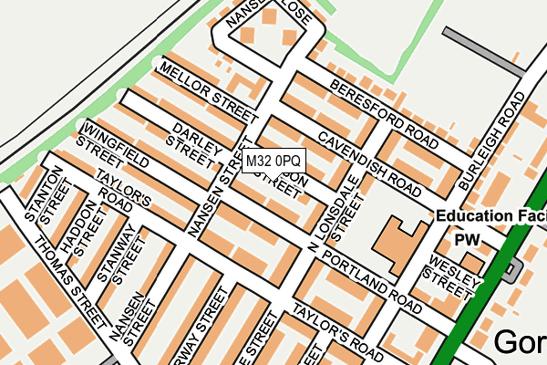 M32 0PQ map - OS OpenMap – Local (Ordnance Survey)