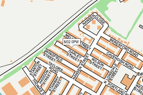 M32 0PW map - OS OpenMap – Local (Ordnance Survey)