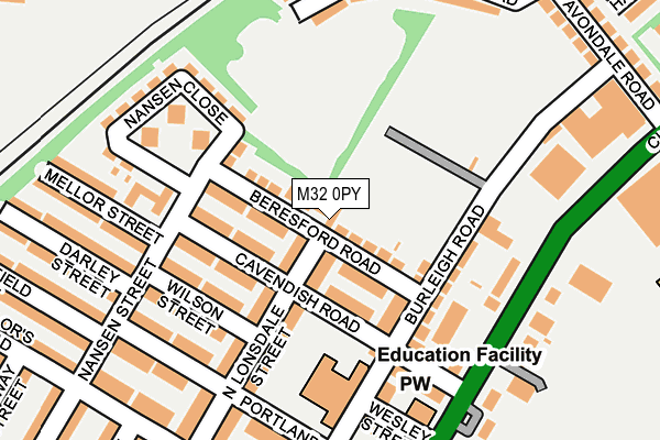 M32 0PY map - OS OpenMap – Local (Ordnance Survey)