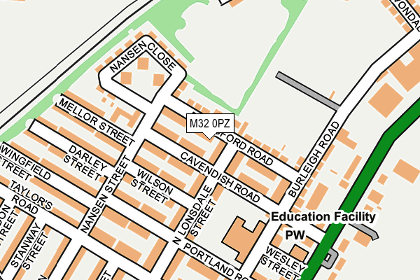 M32 0PZ map - OS OpenMap – Local (Ordnance Survey)