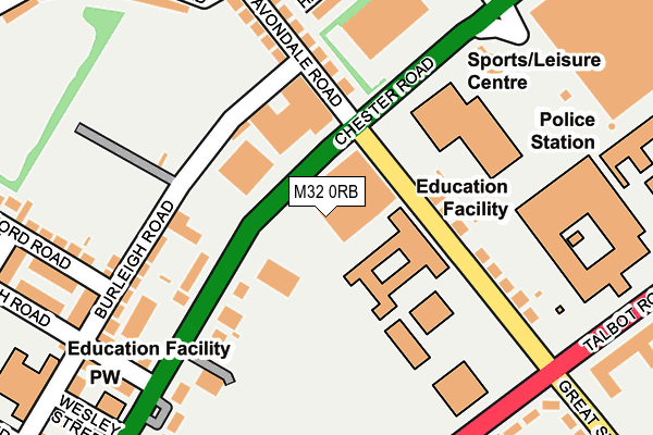 M32 0RB map - OS OpenMap – Local (Ordnance Survey)