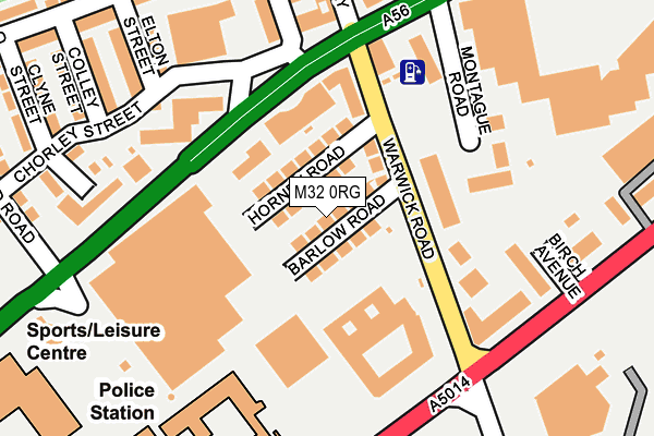 M32 0RG map - OS OpenMap – Local (Ordnance Survey)