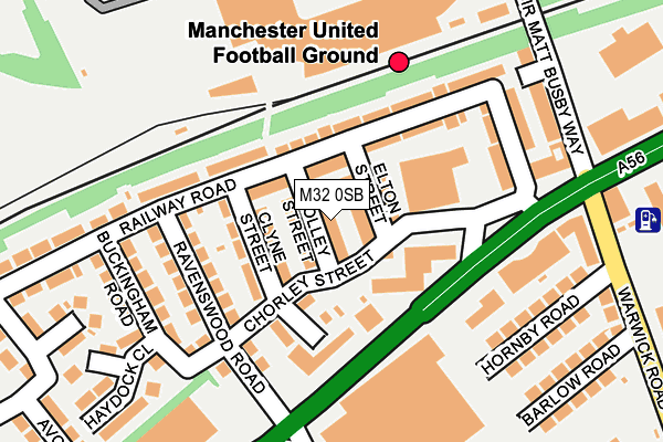 M32 0SB map - OS OpenMap – Local (Ordnance Survey)