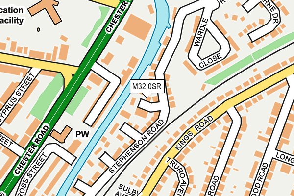 M32 0SR map - OS OpenMap – Local (Ordnance Survey)