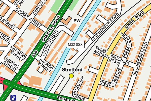 M32 0SX map - OS OpenMap – Local (Ordnance Survey)